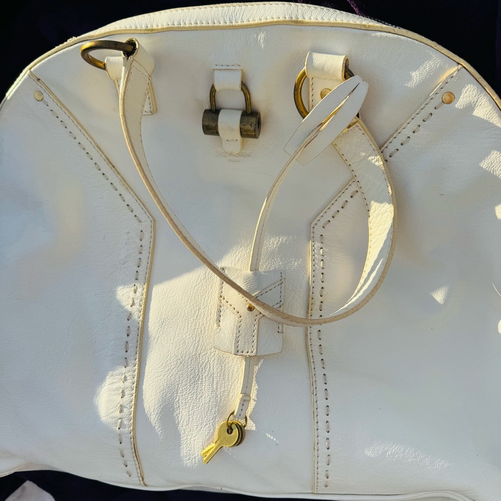 Vintage Yves Saint Laurent Leather Bag ✨ Rare | w/Lock & Keys | Paris Hilton Era - Picture 8 of 11